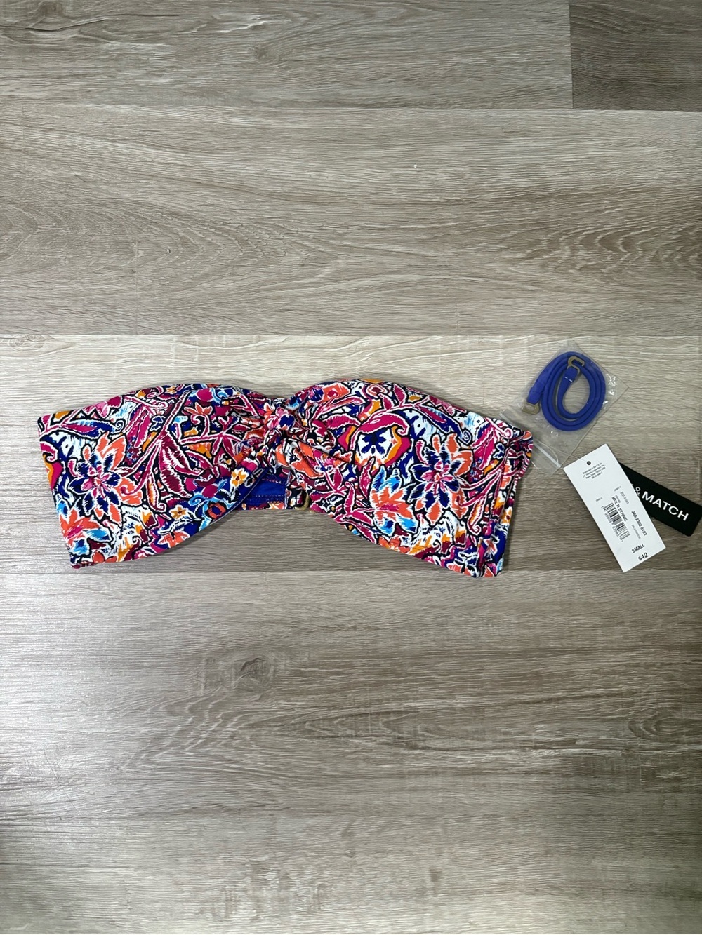 a.n.a Multicolor Floral Paisley Strapless Bikini Top